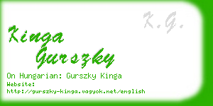 kinga gurszky business card